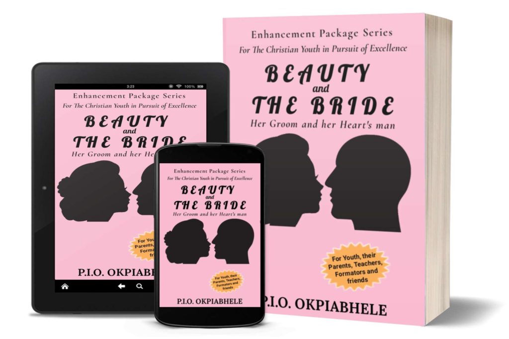 A display of 3 editions of Beauty and the Bride Her Groom and Her Heart's Man by P.I.O. Okpiabhele